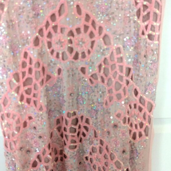 Pink Cutwork Embellished Women's Indian inspired Dress - M Excellent Condition - Picture 2 of 5